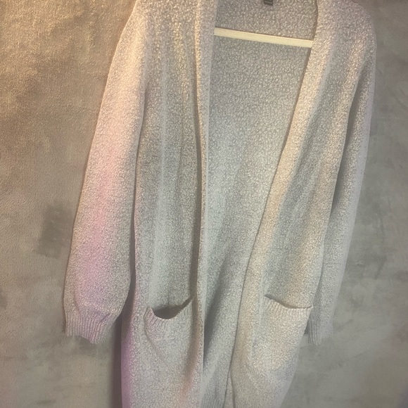 Gray Cotton Blend Cardigan - Picture 3 of 4